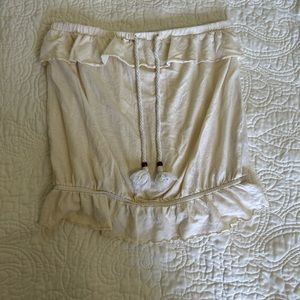 Cream Strapless Tube Top